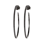 The Essentials Black Flash Plated Large Hoop Earrings-