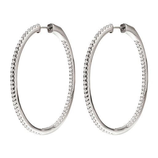 The Essentials Silver 925 Large Hoop Earrings-