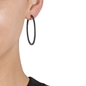 The Essentials Black Flash Plated Large Hoop Earrings-