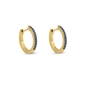Good Vibes small gold plated hoops with blue crystals-