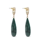 Impress Me long transparent - green drop earrings-