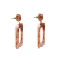 Impress Me large rectangular brown earrings-