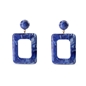 Impress Me large rectangular blue earrings-