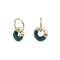 Impress Me gold hoops with transparent - green motif-