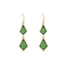 Good Vibes gold plated short earrings with green stones