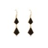 Good Vibes gold plated short earrings with black stones