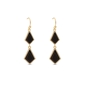 Good Vibes gold plated short earrings with black stones-