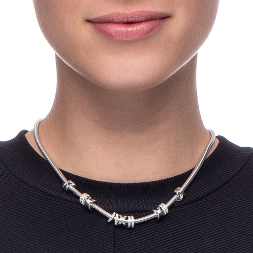 Love Memo Silver Plated Short Necklace-