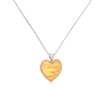 Hearty Candy short silver necklace with matte yellow heart