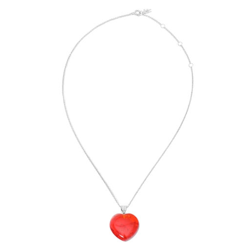 Hearty Candy short silver necklace with red heart-