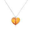 Hearty Candy short silver necklace with yellow heart