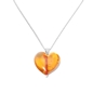 Hearty Candy short silver necklace with yellow heart-