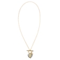 Hearty Candy gold plated necklace with blue-gold Murrine glass heart and bar clasp-