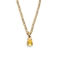 Good Vibes short gold plated chain necklace with yellow crystal stone-