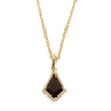 Good Vibes gold plated short chain necklace with black stone