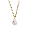Graffiti Hue short gold plated chain necklace with white stone