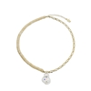 Graffiti Hue short gold plated chain necklace with white stones