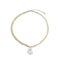 Graffiti Hue short gold plated chain necklace with white stones-