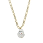 Graffiti Hue short gold plated chain necklace with white stone-