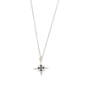 Astro glow short silver necklace with star and blue stones-
