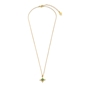 Astro glow short gold plated necklace with star and green stones-