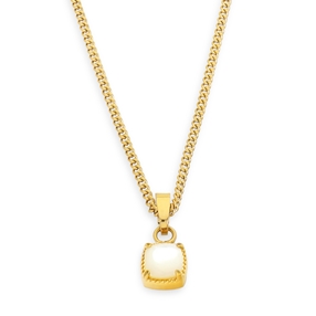 Good Vibes short gold plated chain necklace ivory stone-