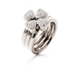 Heart4Heart Silver Plated Pave Clear Crystal Stone Set Ring-