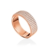 Fashionably Silver Essentials Rose Gold Plated Five Row Band Ring