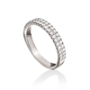 Fashionably Silver Essentials Rhodium Plated Two Rows Band Ring