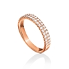 Fashionably Silver Essentials Rose Gold Plated Two Rows Band Ring