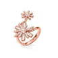 Star Flower Rose Gold Plated Double Motif Ring-
