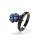 Heart4Heart Black Plated Charm Ring -