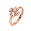 Heart4Heart Silver 925 Rose Gold Plated Ring