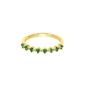 Good Vibes gold plated ring with green crystals-