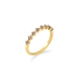 Good Vibes gold plated ring with purple crystals-