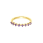 Good Vibes gold plated ring with purple crystals-