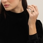 Good Vibes gold plated bulky ring black stone-