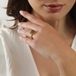 Good Vibes δαχτυλίδι επιχρυσωμένο με λαδί πέτρα-