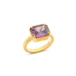 Good Vibes gold plated ring with purple stone-