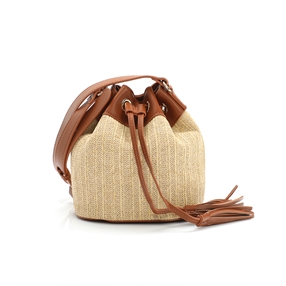 Rustic Illusion small brown raffia shoulder bag-
