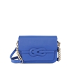 Fab n’ Classy blue leather crossbody bag with lid
