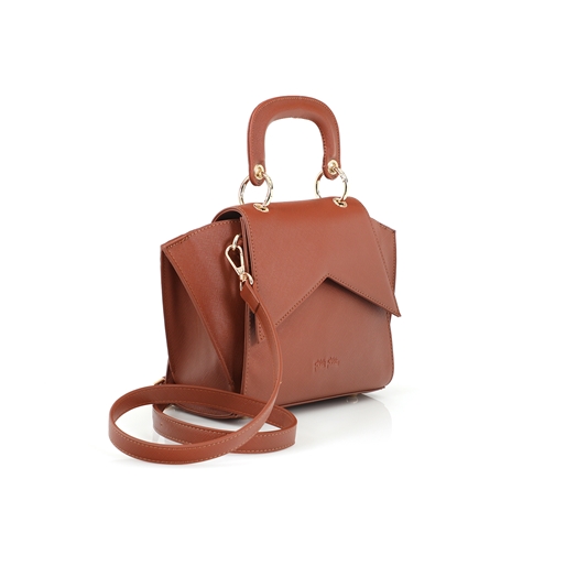 City Vibes brown crossbody with short handle-