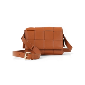 Weave It brown braided crossbody bag-