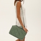 Metropolitan Fab green leather handbag with lid-