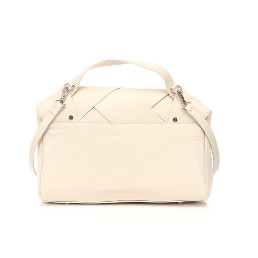 Metropolitan Fab beige leather handbag with lid-