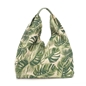 Boho Flair cotton hobo bag with leaves-