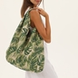 Boho Flair cotton hobo bag with leaves-