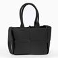 Square It black braided tote bag  -