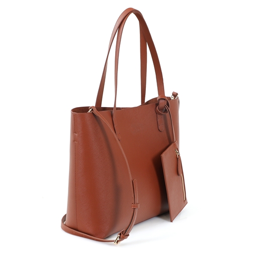 City Vibes brown tote with inner bag and wallet-