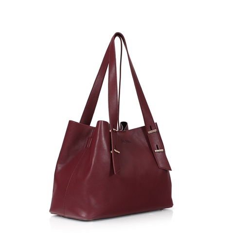 City Vibes burgundy tote with inner bag-